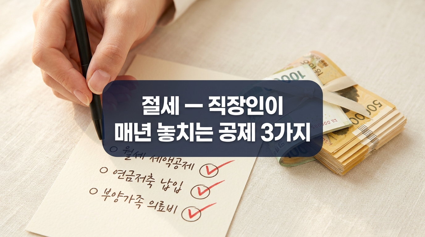 직장인 연말정산 놓치는 절세 공제 3가지 환급 2026
