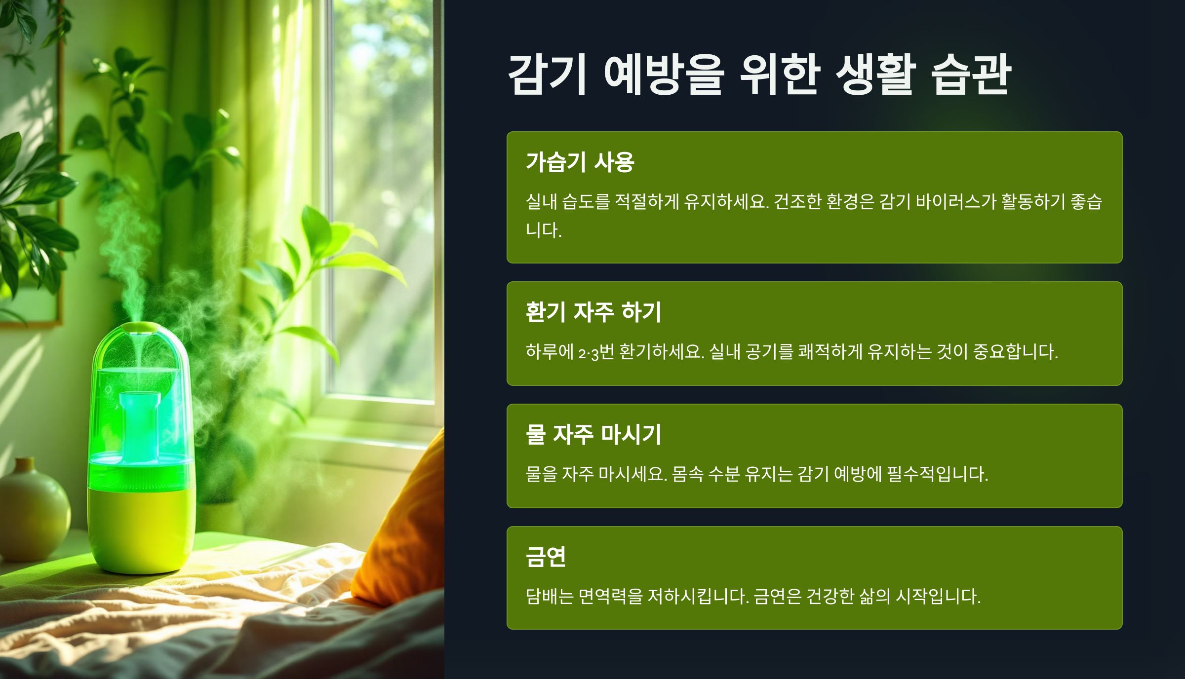 감기 예방을 위한 생활 습관