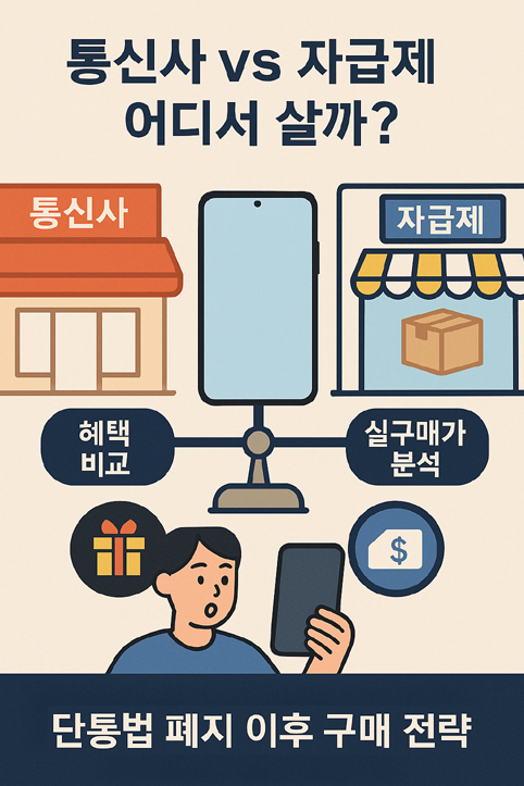 통신사 VS 자급제 비교 이미지