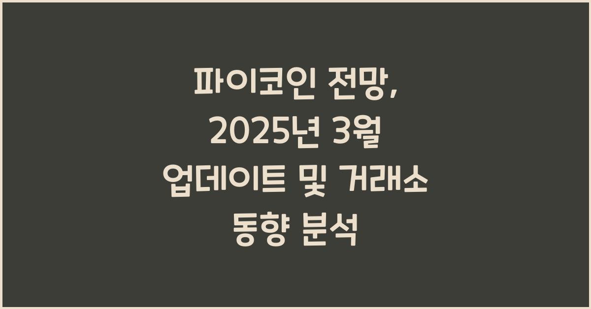 파이코인 전망: 2025년 3월 업데이트