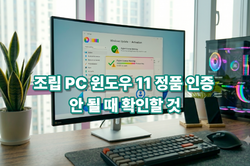 조립 PC 윈도우 11 정품 인증 안됨 해결 방법 대표 이미지
