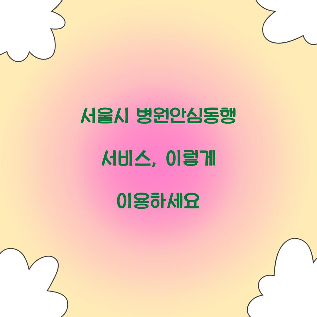 서울시 병원안심동행 서비스