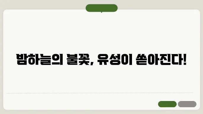 유성과 유성우 하늘에서의 분이기