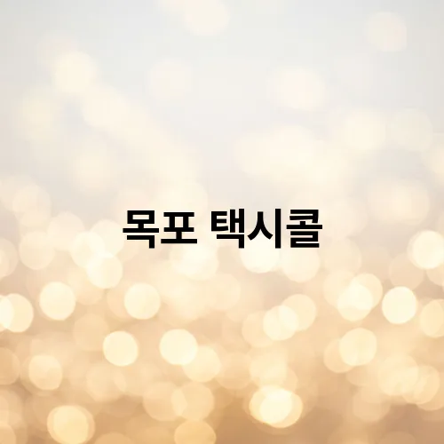 목포 택시콜