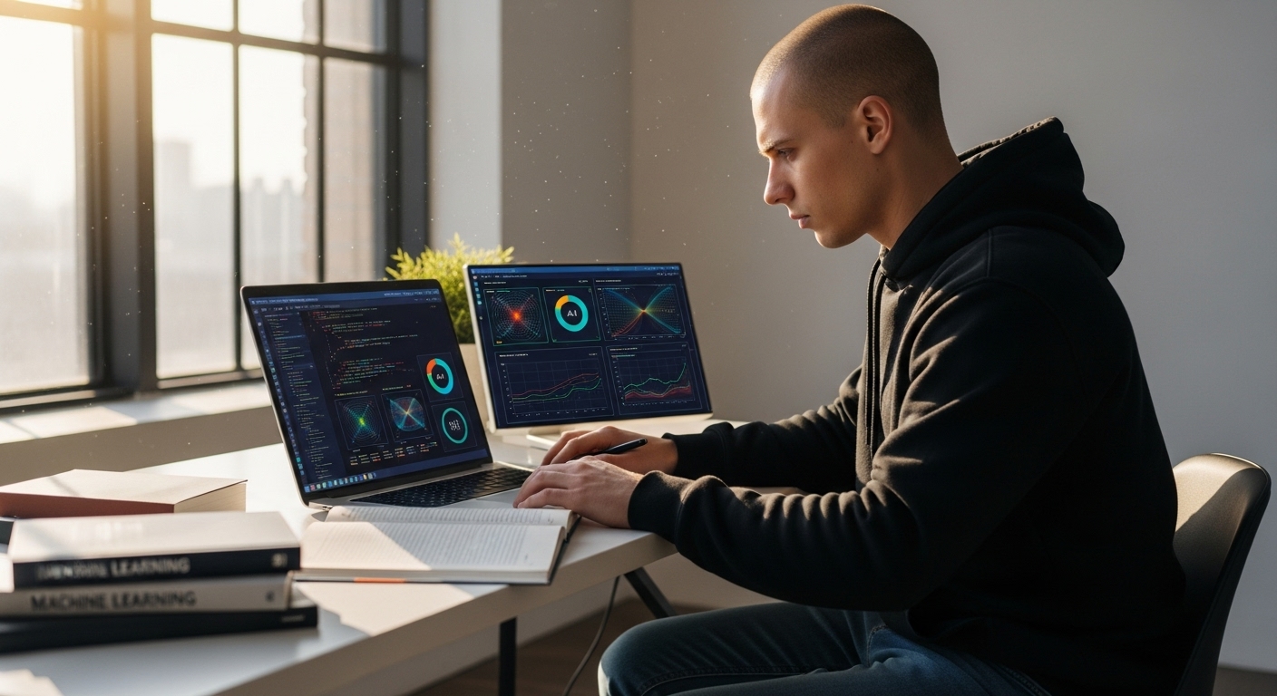 AI를 공부하고 있는 청년