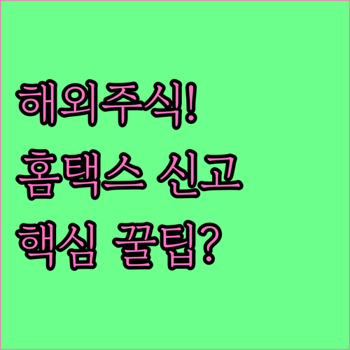 국세청 홈택스 해외주식 양도소득세 전..