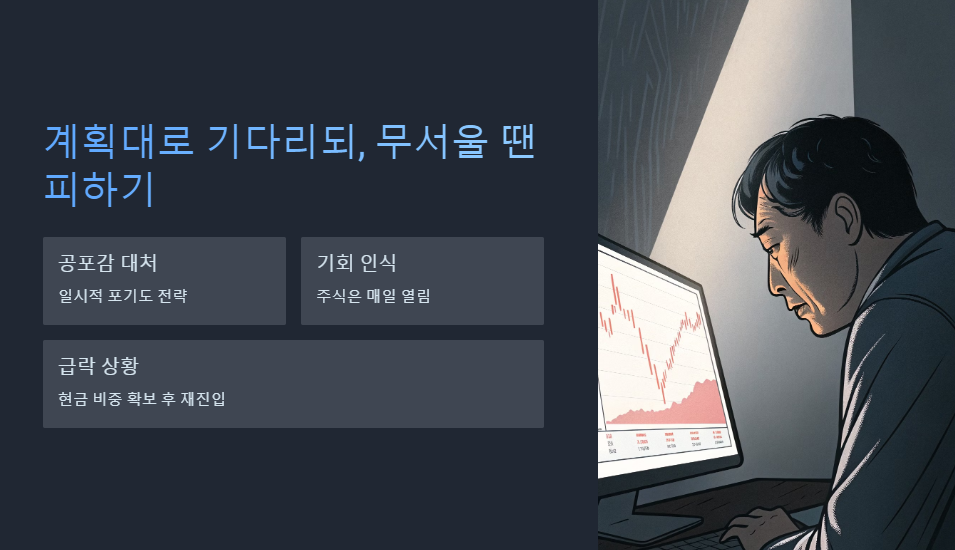 계획대로 기다리되, 무서울 땐 피하기