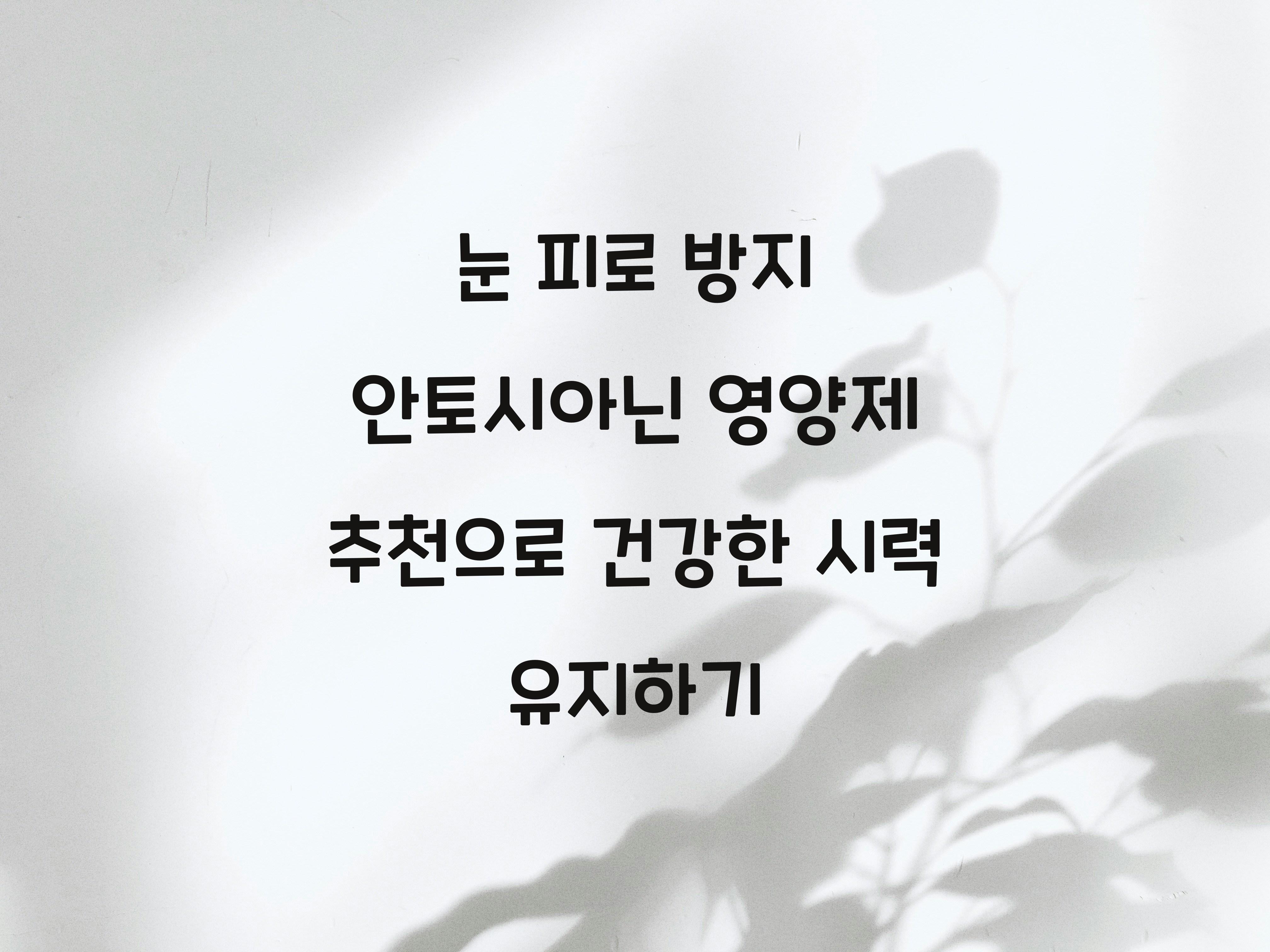 눈 피로 방지 안토시아닌 영양제