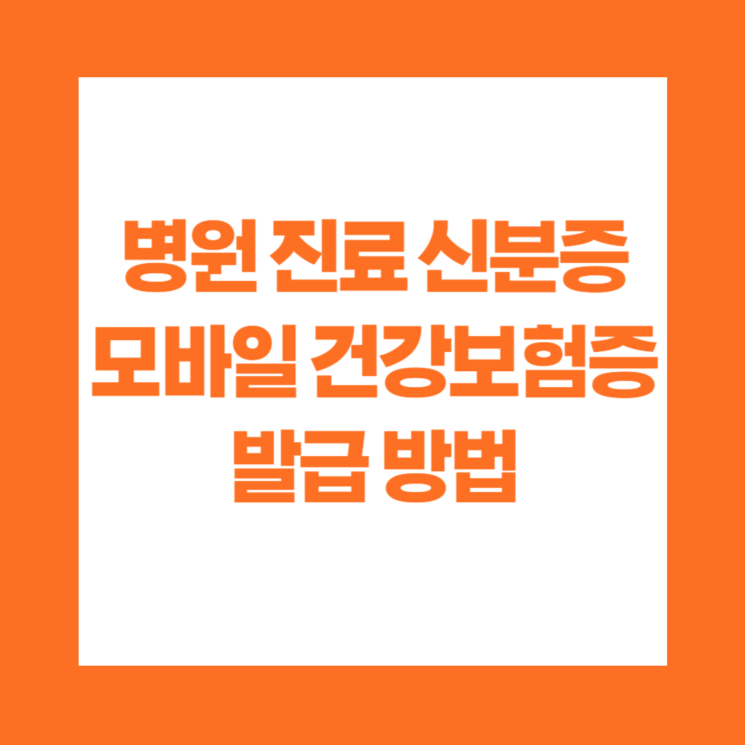 모바일 건강보험증 신분증 앱 발급