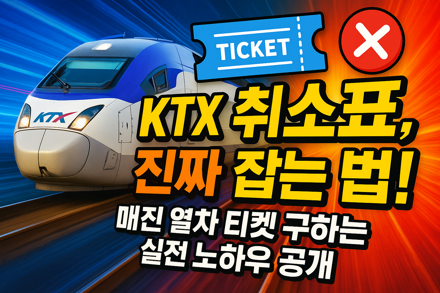 KTX 취소표, 진짜 잡는 법! 매진 열차 티켓 구하는 실전 노하우 공개