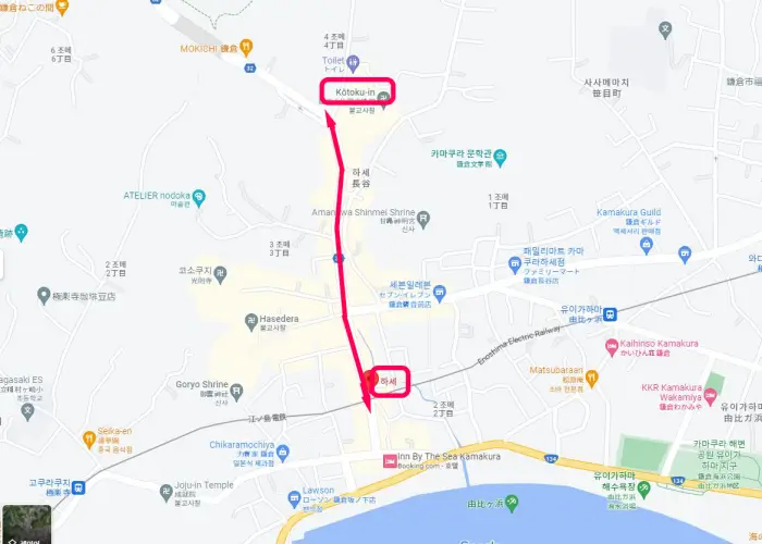 가마쿠라-하세-지도