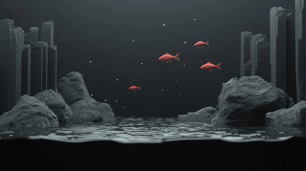 레버리지 ETF의 이점과 리스크를 설명하는 장면, 극적인 대비와 생생한 장면을 통해 잠재적 수익과 위험성을 주의를 환기시키며 묘사.