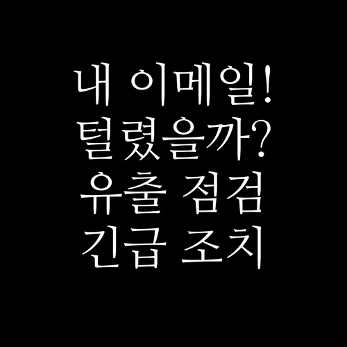 이메일 비밀번호 유출 여부 점검 및 ..