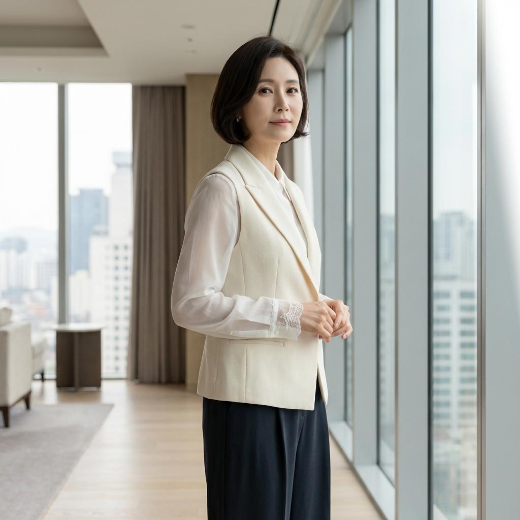 40대 하객룩 시스루 활용 팁