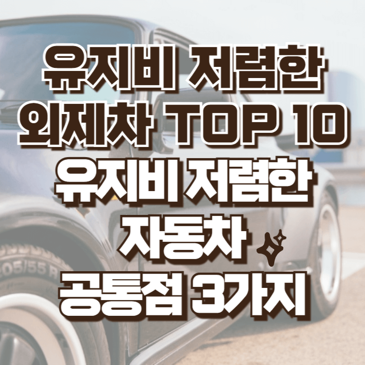 유지비 저렴한 외제차 TOP 10