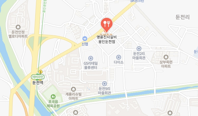명륜진사갈비-용인둔전점-위치