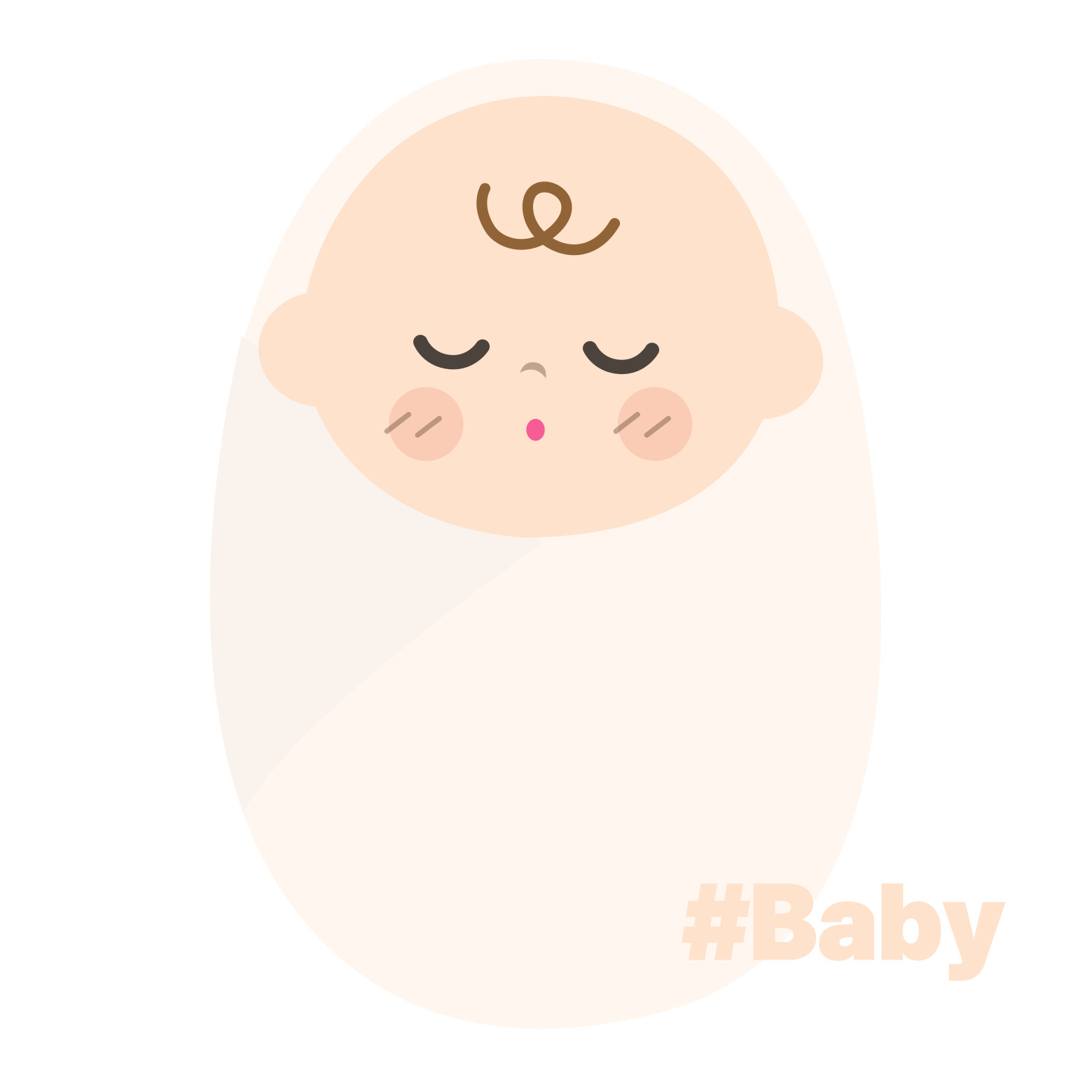 신생아 배냇웃음 아기 웃음 일러스트 이미지