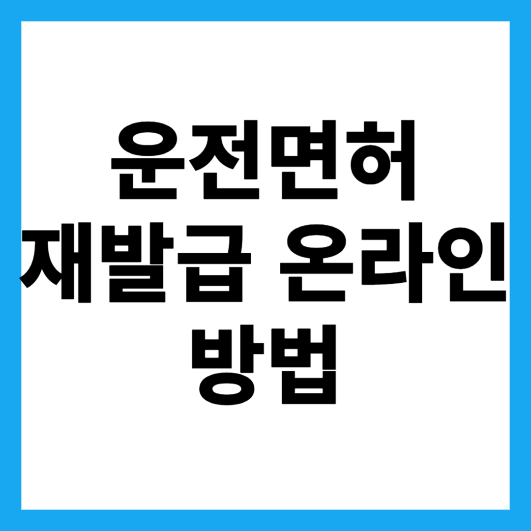 운전면허 재발급 온라인 방법