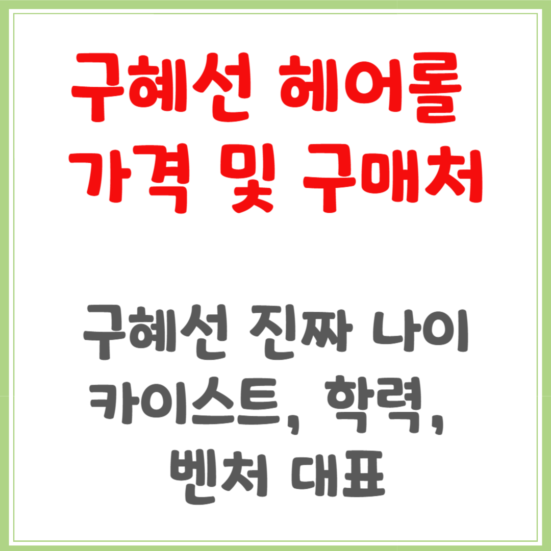 구혜선 헤어롤 가격 및 구매처ㅣ진짜 나이, 카이스트, 학력, 벤처 대표