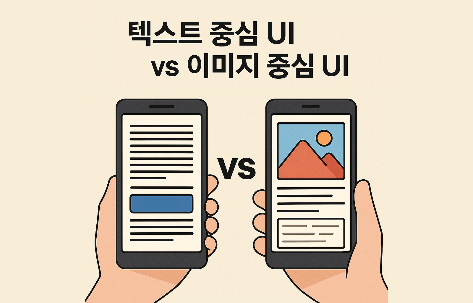 텍스트 중심 UI vs 이미지 중심 UI