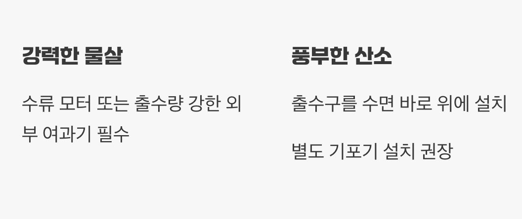 어항 - '강력한 물살'과 '풍부한 산소'
