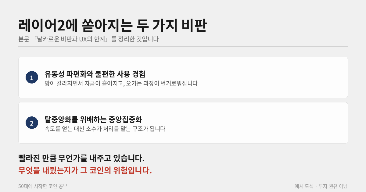 레이어2를 향한 두 가지 비판