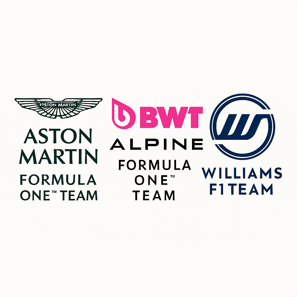 애스턴마틴, 알핀, 윌리엄스레이싱 팀로고 그림