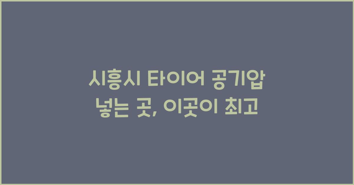 시흥시 타이어 공기압 넣는 곳