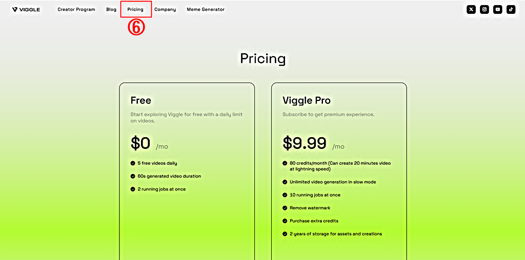 무료 유료 가격 정책│Viggle AI