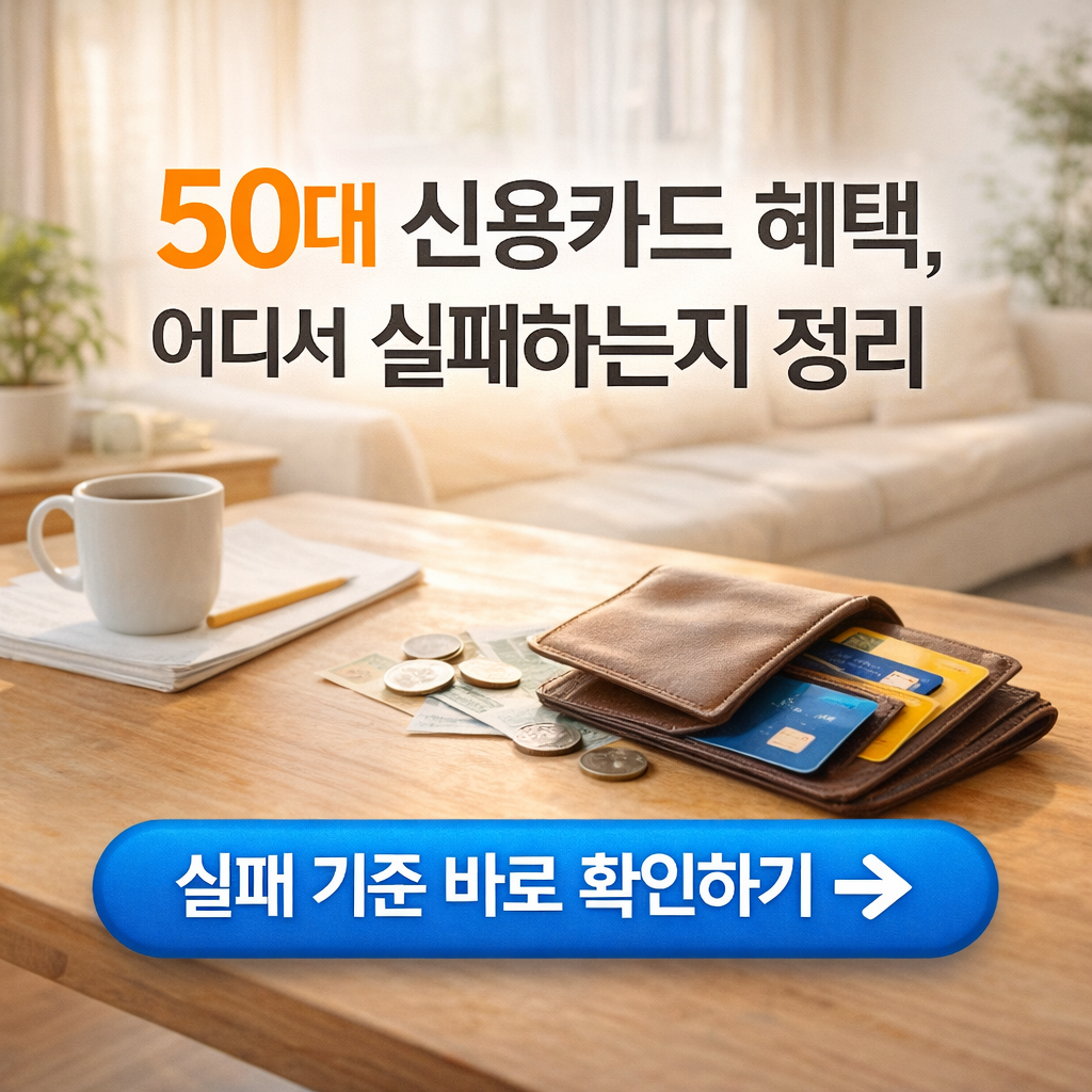 50대 신용카드 혜택 선택 실패 사례 정리 기준