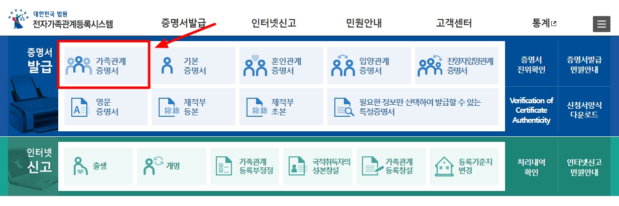 가족관계 증명서
