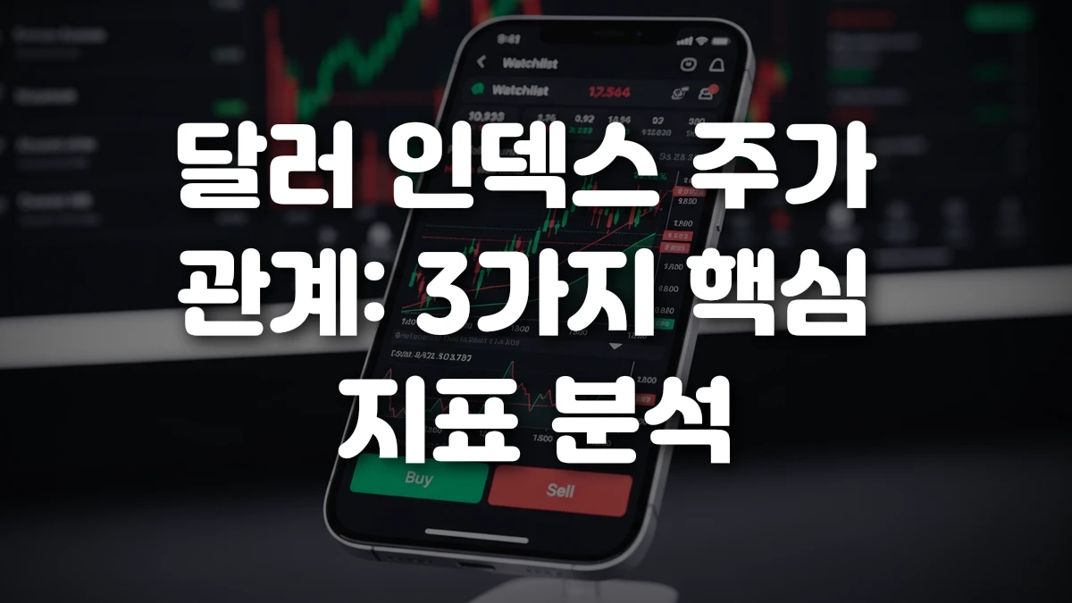 달러 인덱스 주가 관계 3가지 핵심 지표 분석