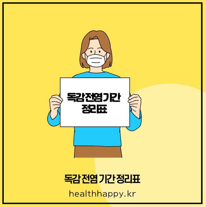 독감 전염 기간 정리표