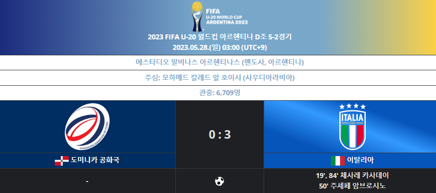 D조 도미니카 공화국 VS 이탈리아