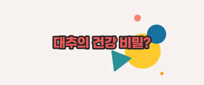 대추 효능 지금 시작해보겠습니다