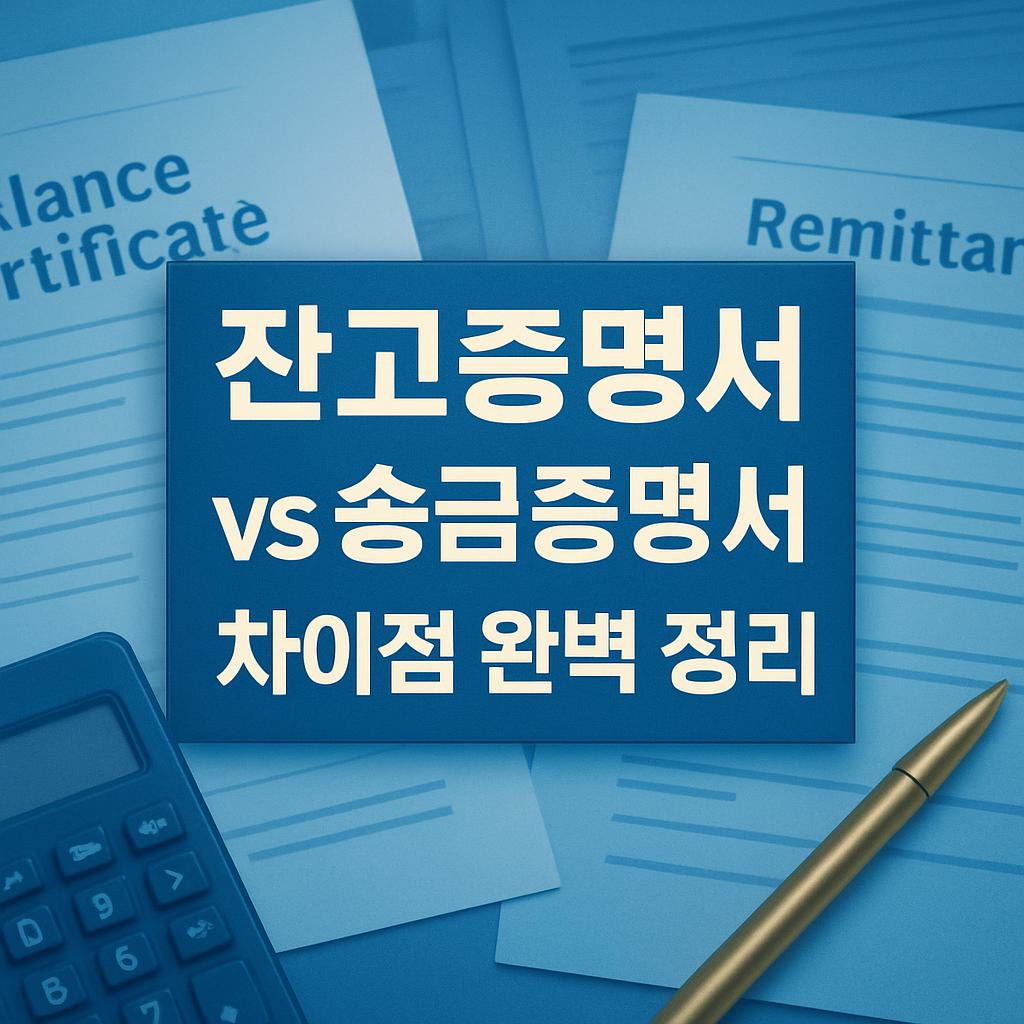 비자 재정증명 서류 차이와 대체 가능 여부 총정리