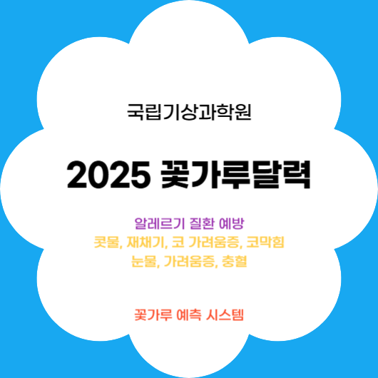 2025 꽃가루 달력으로 알레르기 예방 준비