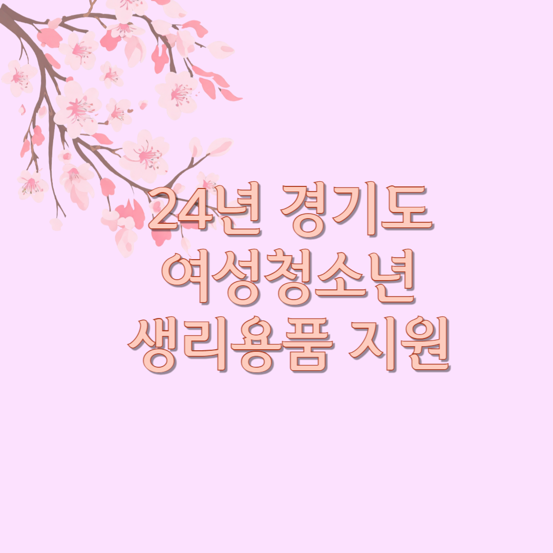 경기도 여성청소년 생리용품지원