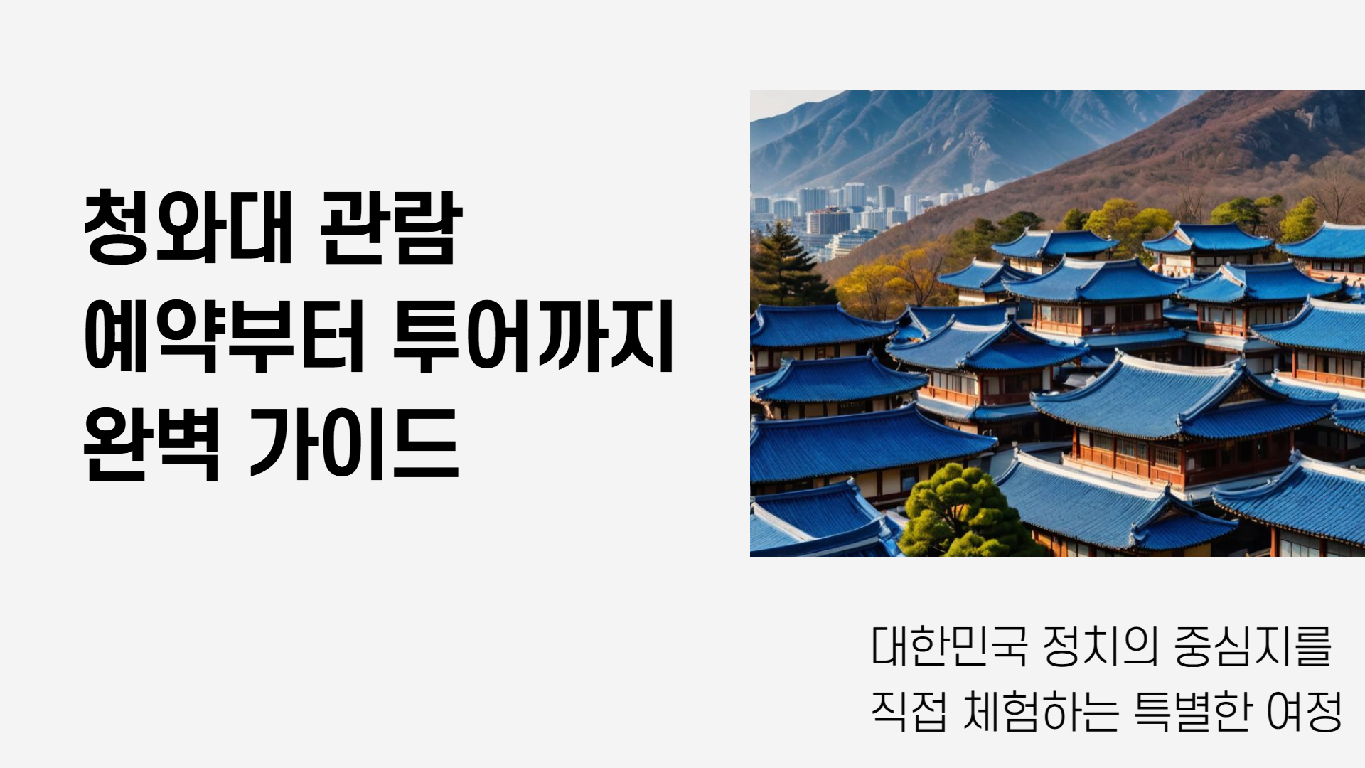 청와대 관람 예약부터 투어까지 완벽 가이드