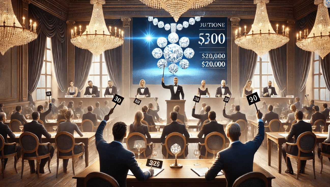 보석 경매하는 사진