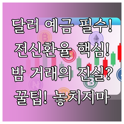 달러 예금의 전신환율 이해와 영업시간..