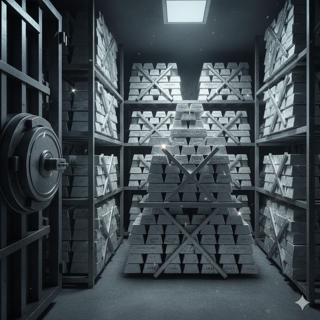 금고 보관 중인 실버바(Silver bar, 은괴)