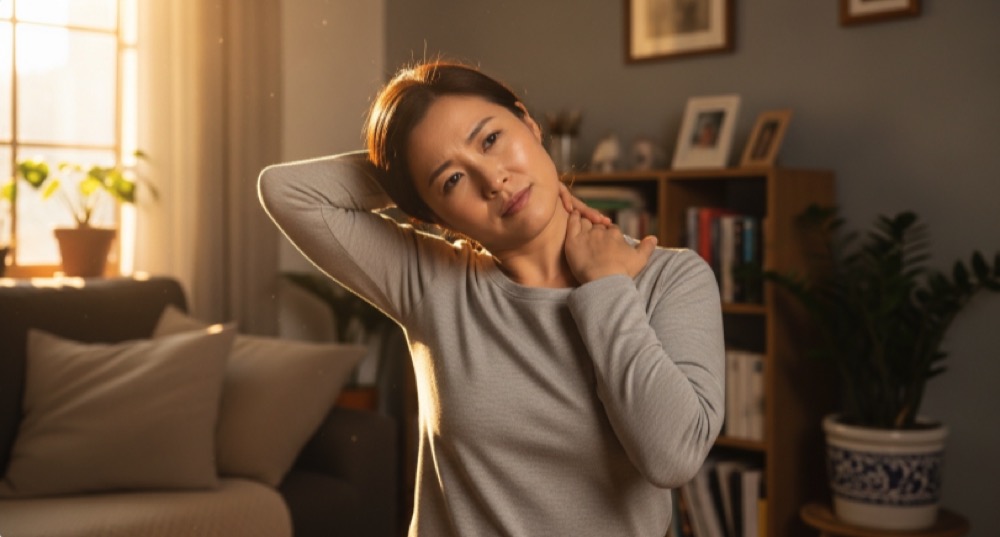 어깨뻐근뒷골통증-스트레칭