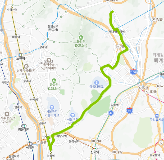 구리-남양주-서울-82B번-버스-노선-지도