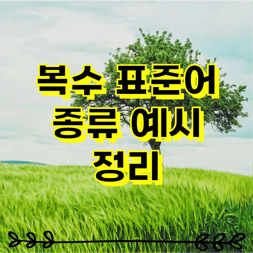 복수 표준어 종류 예시 정리