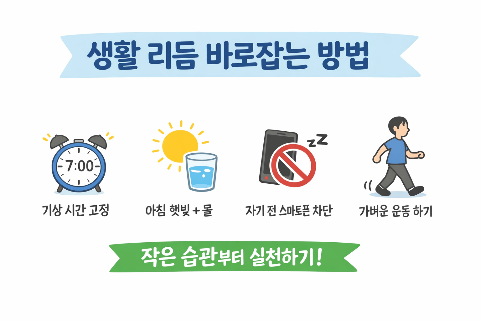 생활 리듬을 바로잡는 간단한 아침 루틴과 수면 습관 방법