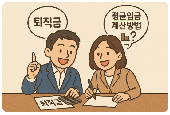 근로자가 퇴직금 계산을 위해 평균임금 계산 그림