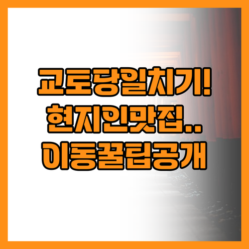 실패 없는 교토 당일치기 코스 맛집 ..