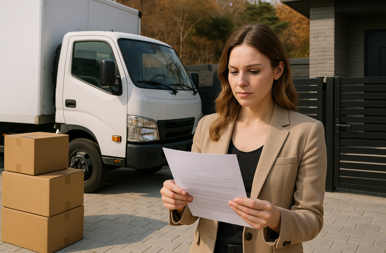 이사를 마친 직장인이 전입신고를 준비하는 모습