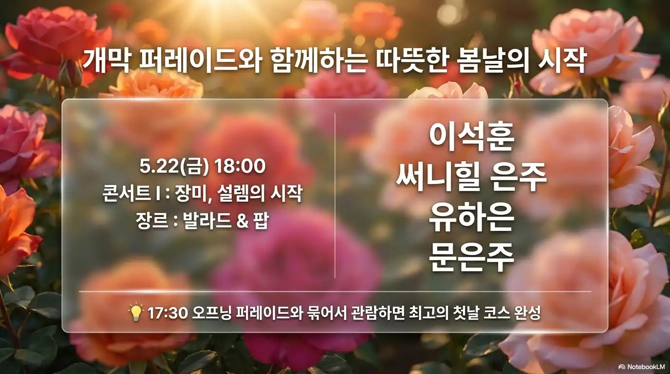 곡성 장미축제 5월 22일 초대가수 라인업